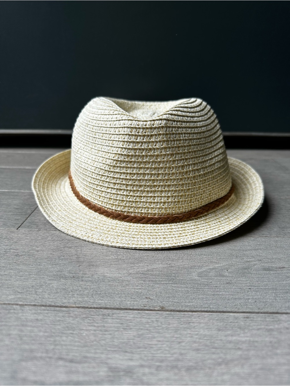 Boys Kids Gymboree Tan Braided Fedora Vacation Formal Wedding Boat Hat 6-8
